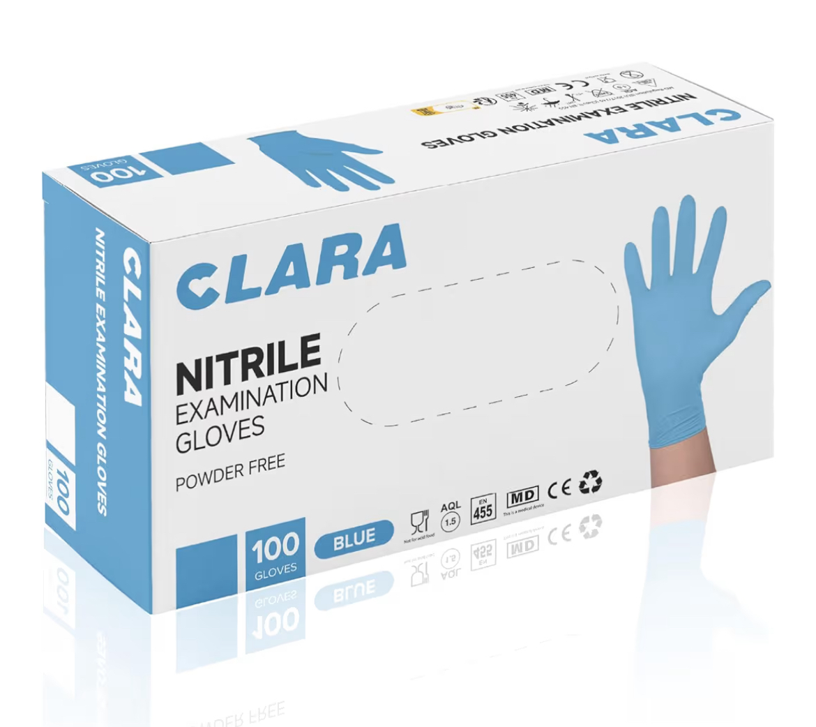 Gants d’examen en nitrile non poudrés CLARA