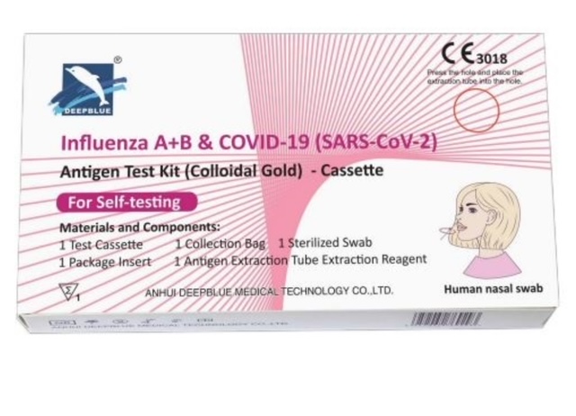 Autotest Antigénique 3 en 1: Grippe A / Grippe B / Covid-19 -Deepblue DLU 08/2027