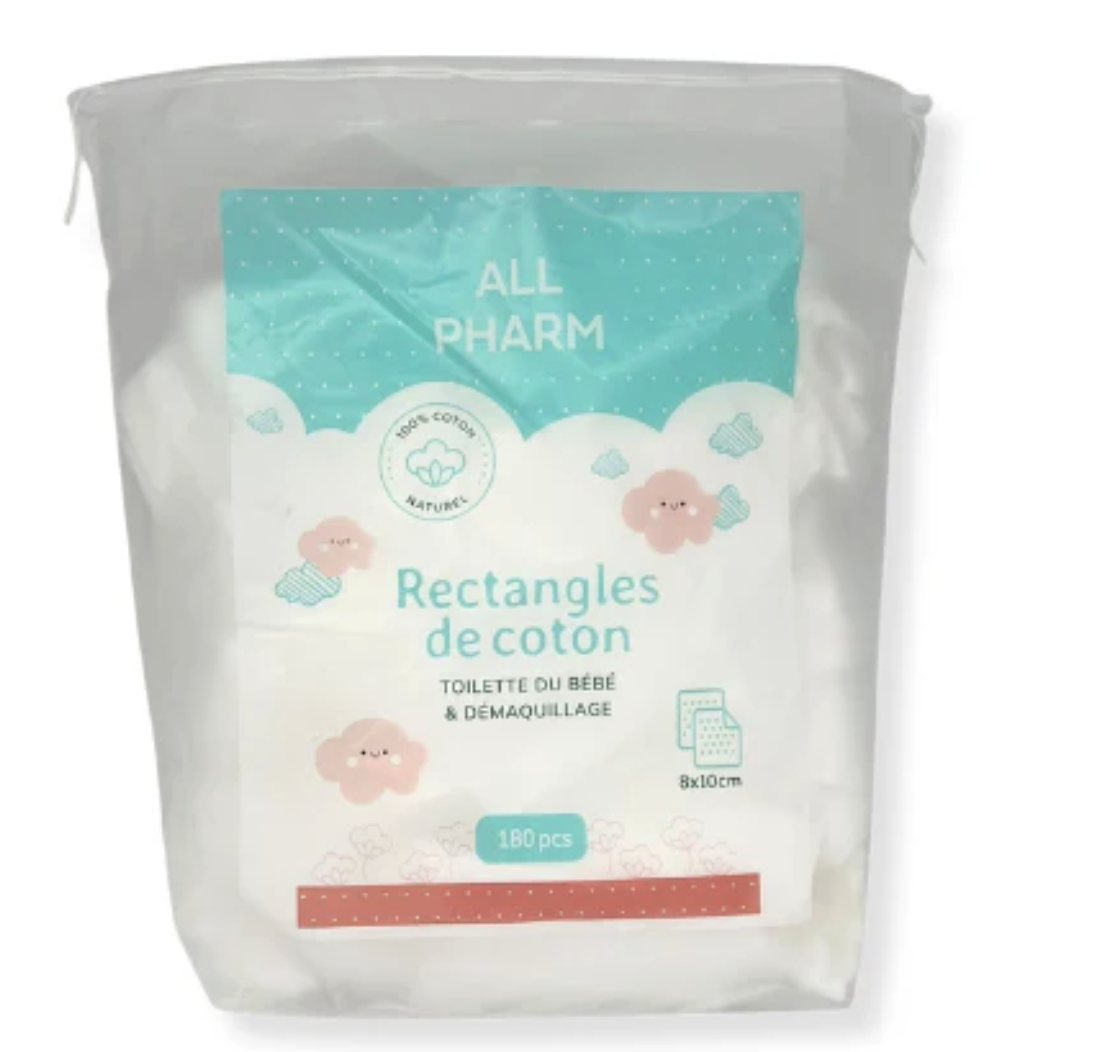 Rectangles de coton 180 pcs
